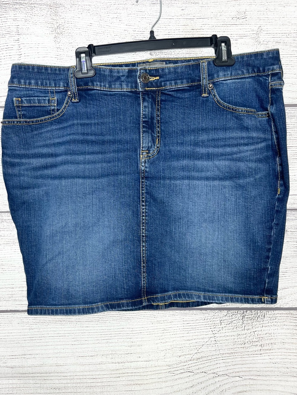 Torrid Clue Blue Stretch Denim Jean Mini Skirt Size 16